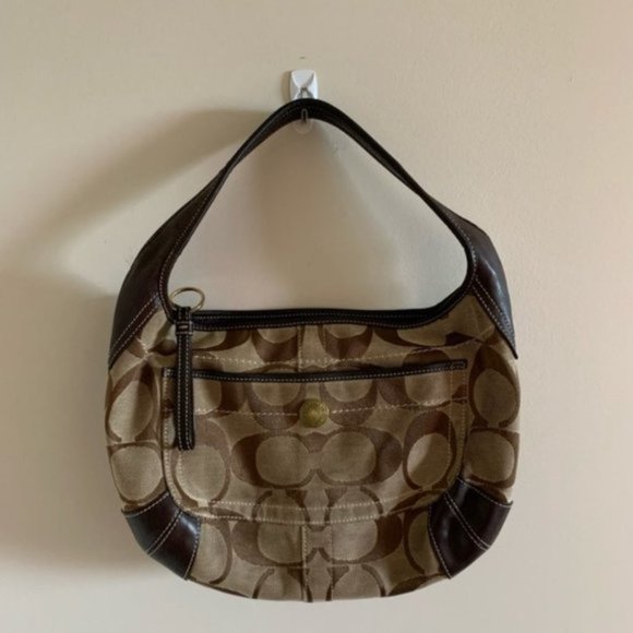 Tan/Brown Coach Signature Y2K Short Strap Hobo Bag - Picture 4 of 10